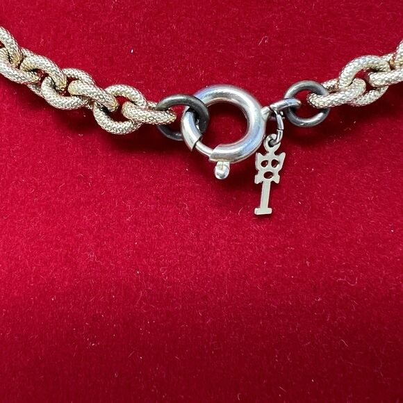 Vintage Crown Trifari Long Gold Tone Chain Necklace 32" Thick Chain Longline - Picture 3 of 9